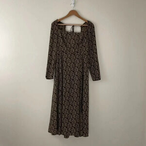 o.p.t. Lenon Floral Midi Dress in Dark Brown Floral Size 4